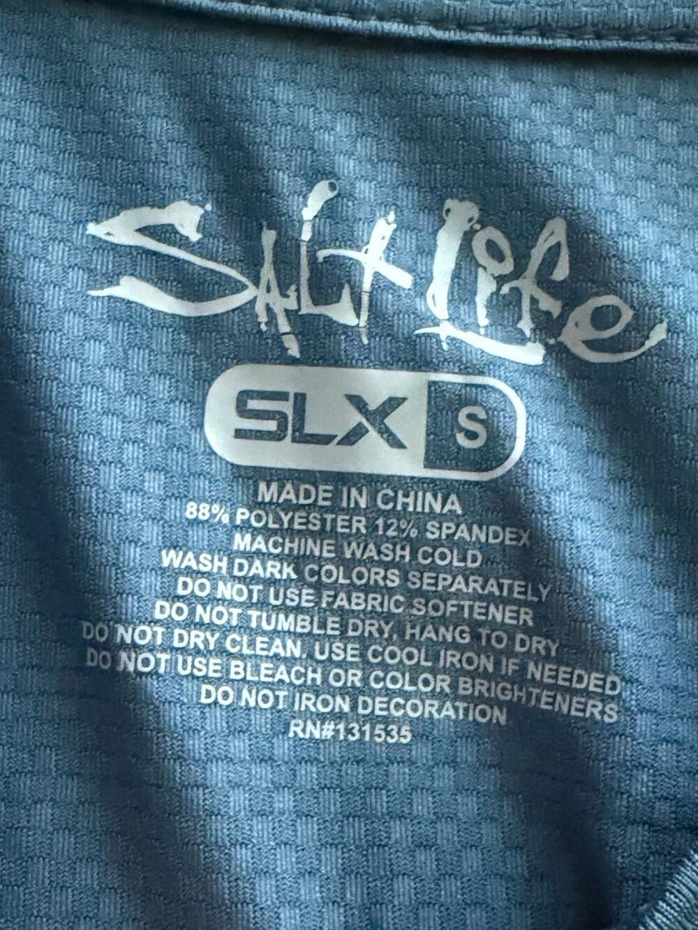 Salt Life SLX Salty Times Ahead UV Vapor Long Sleeve Performance Shirt Blue Sz S - Picture 6 of 6